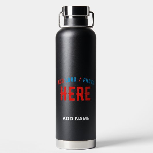 MODERNE, STYLISCH ZOLLBARE, SCHWARZE VERIFIZIERTE TRINKFLASCHE (Rückseite)