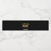 MODERNE, STYLISCH ZOLLBARE, SCHWARZE VERIFIZIERTE WASSERFLASCHENETIKETT (Einzelnes Label)