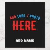 MODERNE, STYLISCH ZOLLBARE, SCHWARZE VERIFIZIERTE WEINETIKETT (Einzelnes Label)