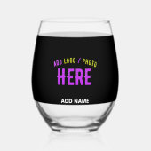 MODERNE, STYLISCH ZOLLBARE, SCHWARZE VERIFIZIERTE  WEINGLAS OHNE STIEL (Rückseite)