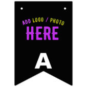 MODERNE, STYLISCH ZOLLBARE, SCHWARZE VERIFIZIERTE  WIMPELKETTE (Erste Fahne)