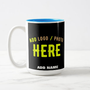 MODERNE, STYLISCH ZOLLBARE, SCHWARZE VERIFIZIERTE  ZWEIFARBIGE TASSE