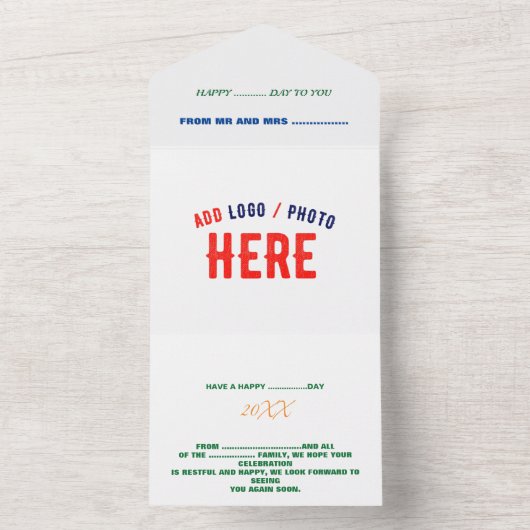 MODERNE, STYLISCH ZOLLBARE WEISSE, ÜBERPRÜFT MARKI ALL IN ONE EINLADUNG (Innen Boden)