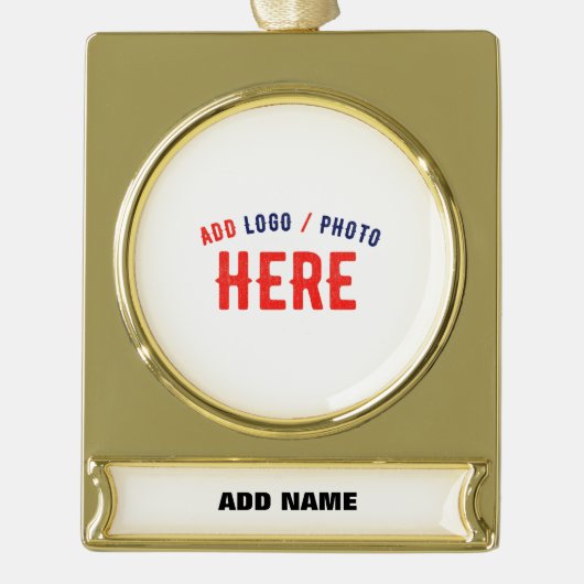 MODERNE, STYLISCH ZOLLBARE WEISSE, ÜBERPRÜFT MARKI Banner-Ornament GOLD (Vorderseite)