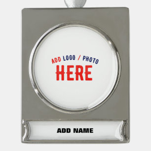 MODERNE, STYLISCH ZOLLBARE WEISSE, ÜBERPRÜFT MARKI Banner-Ornament SILBER