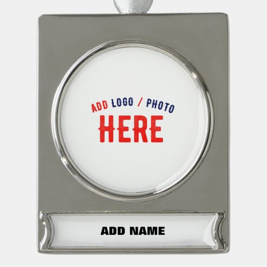 MODERNE, STYLISCH ZOLLBARE WEISSE, ÜBERPRÜFT MARKI Banner-Ornament SILBER (Vorderseite)