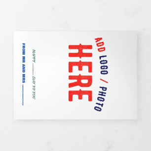 MODERNE, STYLISCH ZOLLBARE WEISSE, ÜBERPRÜFT MARKI DREIFACH GEFALTETE KARTE