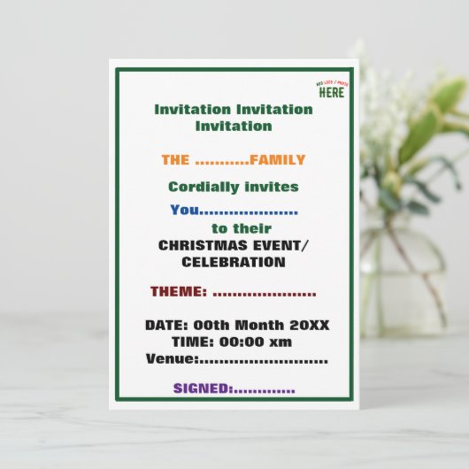 MODERNE, STYLISCH ZOLLBARE WEISSE, ÜBERPRÜFT MARKI EINLADUNG (Stehend Vorderseite)