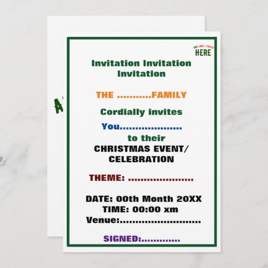 MODERNE, STYLISCH ZOLLBARE WEISSE, ÜBERPRÜFT MARKI EINLADUNG (Vorne/Hinten)