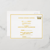 MODERNE, STYLISCH ZOLLBARE WEISSE, ÜBERPRÜFT MARKI FOLIE EINLADUNGSPOSTKARTE (Vorderseite/Rückseite)