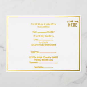 MODERNE, STYLISCH ZOLLBARE WEISSE, ÜBERPRÜFT MARKI FOLIE EINLADUNGSPOSTKARTE