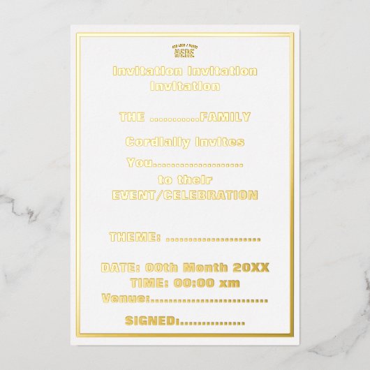 MODERNE, STYLISCH ZOLLBARE WEISSE, ÜBERPRÜFT MARKI FOLIENEINLADUNG (Vorderseite)