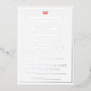 MODERNE, STYLISCH ZOLLBARE WEISSE, ÜBERPRÜFT MARKI FOLIENEINLADUNG