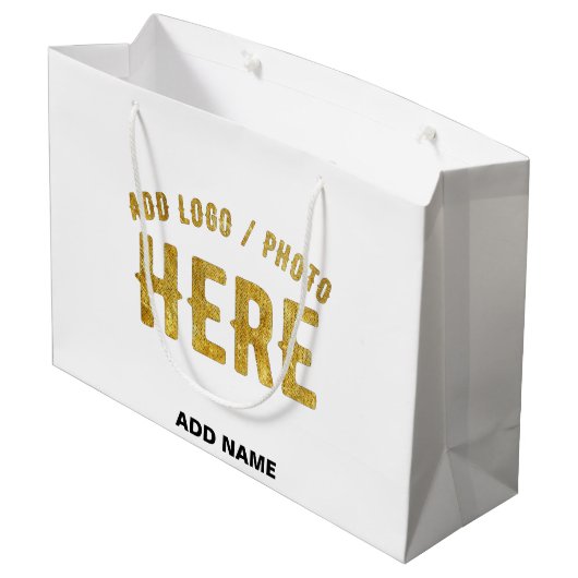 MODERNE, STYLISCH ZOLLBARE WEISSE, ÜBERPRÜFT MARKI GROßE GESCHENKTÜTE (Rückseite Schrägansicht)