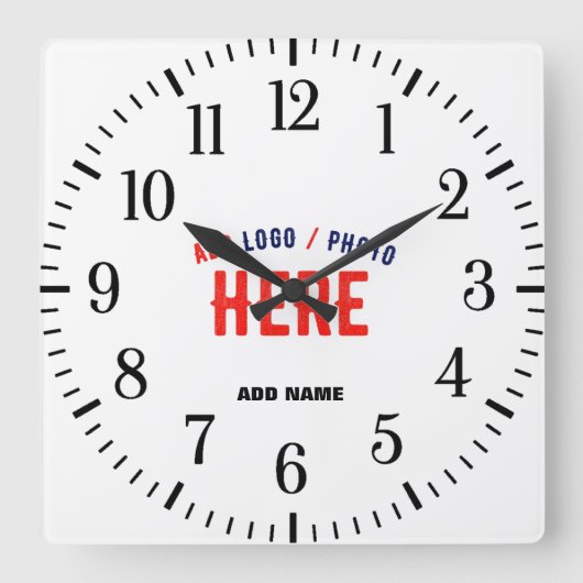 MODERNE, STYLISCH ZOLLBARE WEISSE, ÜBERPRÜFT MARKI QUADRATISCHE WANDUHR (Vorderseite)