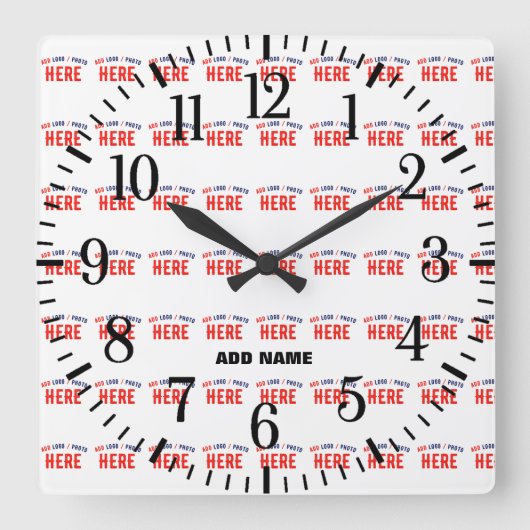 MODERNE, STYLISCH ZOLLBARE WEISSE, ÜBERPRÜFT MARKI QUADRATISCHE WANDUHR (Vorderseite)