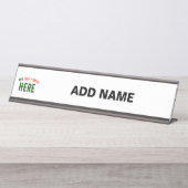 MODERNE, STYLISCH ZOLLBARE WEISSE, ÜBERPRÜFT MARKI SCHREIBTISCHNAMENSPLAKETTE (Vorderseite )