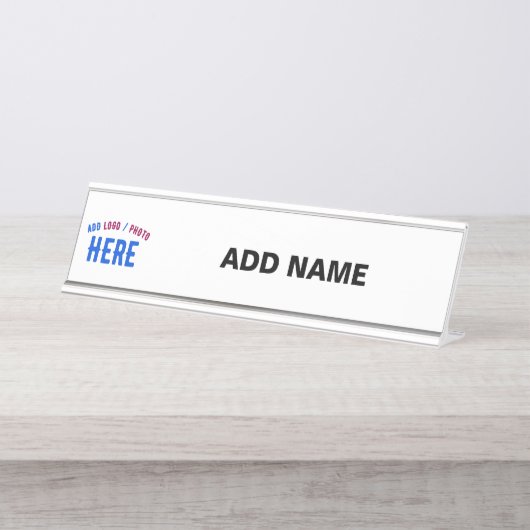MODERNE, STYLISCH ZOLLBARE WEISSE, ÜBERPRÜFT MARKI SCHREIBTISCHNAMENSPLAKETTE (Vorderseite )