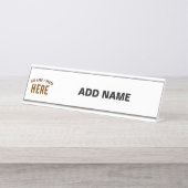 MODERNE, STYLISCH ZOLLBARE WEISSE, ÜBERPRÜFT MARKI SCHREIBTISCHNAMENSPLAKETTE (Vorderseite )