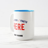 MODERNE, STYLISCH ZOLLBARE WEISSE, ÜBERPRÜFT MARKI ZWEIFARBIGE TASSE (Vorderseite Links)