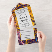 Moderne, stylische Abstrakte Hochzeit All In One Einladung (Abreißen)