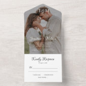 Moderne, stylische Foto Monogram Script Hochzeit All In One Einladung (Innen Boden)