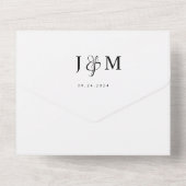 Moderne, stylische Foto Monogram Script Hochzeit All In One Einladung (Rückseite)