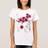 MODERNE STYLISH FEMININE VECTOR EMBOSEE RED BLUME T-Shirt (Vorderseite)