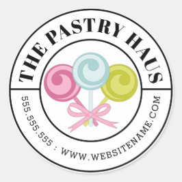 Moderne, stylisierte Cake Pops Candy Curved Text Runder Aufkleber