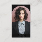 Moderne Stylist Foto Social Media mit QR-Code Visitenkarte (Vorderseite)