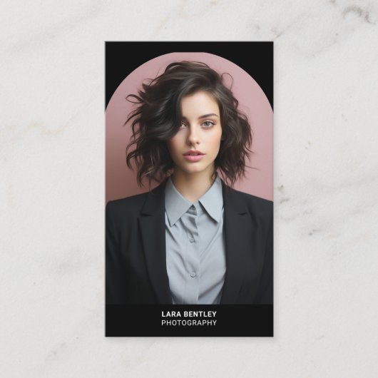 Moderne Stylist Foto Social Media mit QR-Code Visitenkarte (Vorderseite)