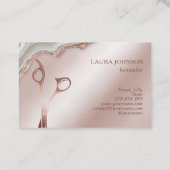 Moderne Stylist Rose Gold Scissance Business Ca Visitenkarte (Rückseite)