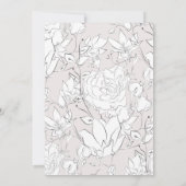 Moderne, subtile Blush Gold Blumenladen Einladung (Rückseite)