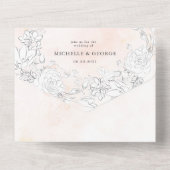 Moderne, subtile Blüte (kein ENV erforderlich) All In One Einladung (Rückseite)