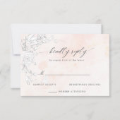Moderne, subtile Blütenblume RSVP-Karte RSVP Karte (Vorderseite)