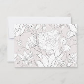 Moderne, subtile Blütenblume RSVP-Karte RSVP Karte (Rückseite)