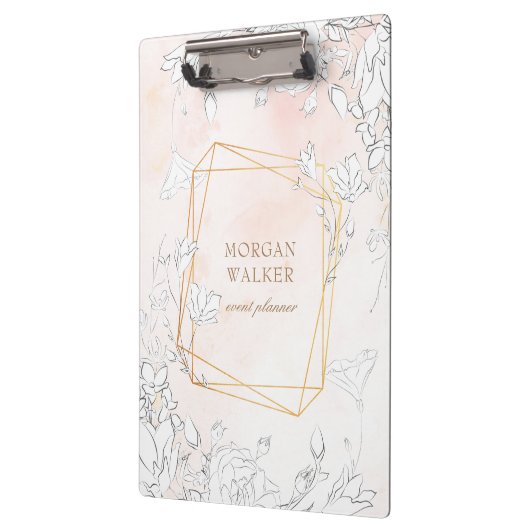 moderne, subtile Blütenmonografie Klemmbrett (Links)