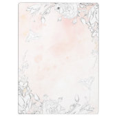 moderne, subtile Blütenmonografie Klemmbrett (Rückseite)