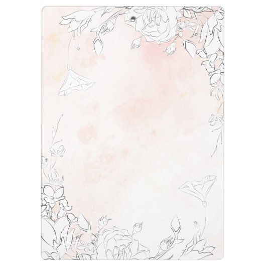 moderne, subtile Blütenmonografie Klemmbrett (Rückseite)