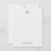 Moderne, subtile Mit Monogramm Anfangs- und Namens Mitteilungskarte (Vorderseite)