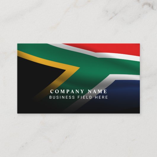 Moderne südafrikanische Nationalflagge mit QR-Code Visitenkarte (Vorderseite)