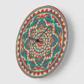 Moderne Südwest-Mandala Große Wanduhr (Winkel)