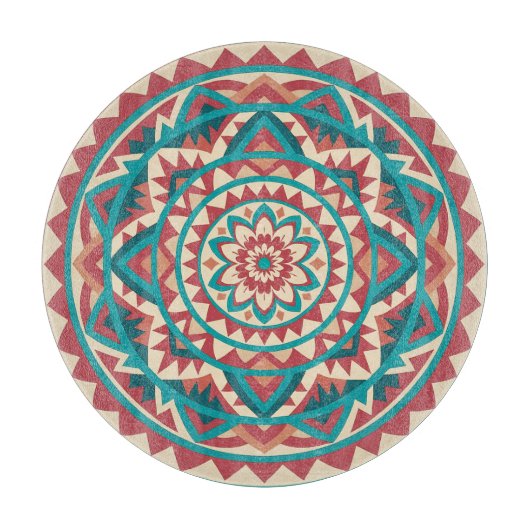 Moderne Südwest-Mandala Schneidebrett (Vorderseite)