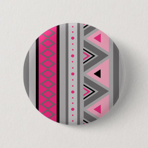 Moderne Südwestgeometrie, Rosa und Grau Button