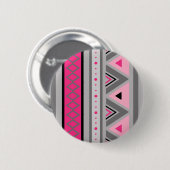 Moderne Südwestgeometrie, Rosa und Grau Button (Vorne & Hinten)