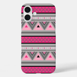 Moderne Südwestgeometrie, Rosa und Grau iPhone 16 Plus Hülle