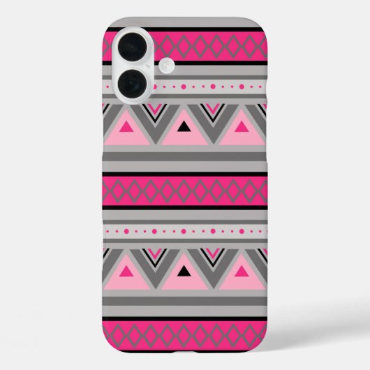 Moderne Südwestgeometrie, Rosa und Grau Case-Mate iPhone Hülle (Rückseite)