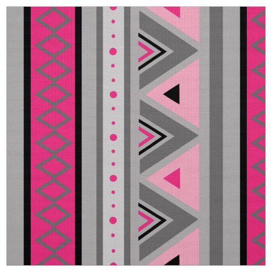 Moderne Südwestgeometrie, Rosa und Grau Stoff (Muster)
