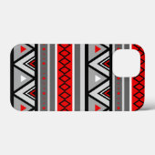 Moderne Südwestgeometrie, Rot & Grau / Grau Case-Mate iPhone Hülle (Rückseite (Horizontal))