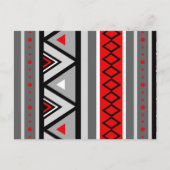 Moderne Südwestgeometrie, Rot & Grau / Grau Postkarte (Vorderseite)